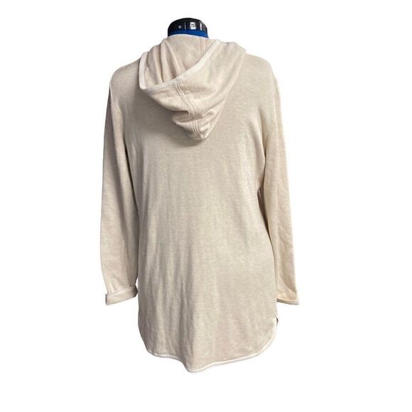TAHARI Cardigan Ivory/Cream Hooded Long Sleeves Size XL - Picture 3 of 11